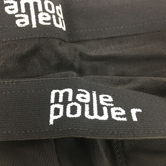 Male Power #156-095 Rib Slinky Panel Short, Men's Size XL - Black - Picture 3 of 6